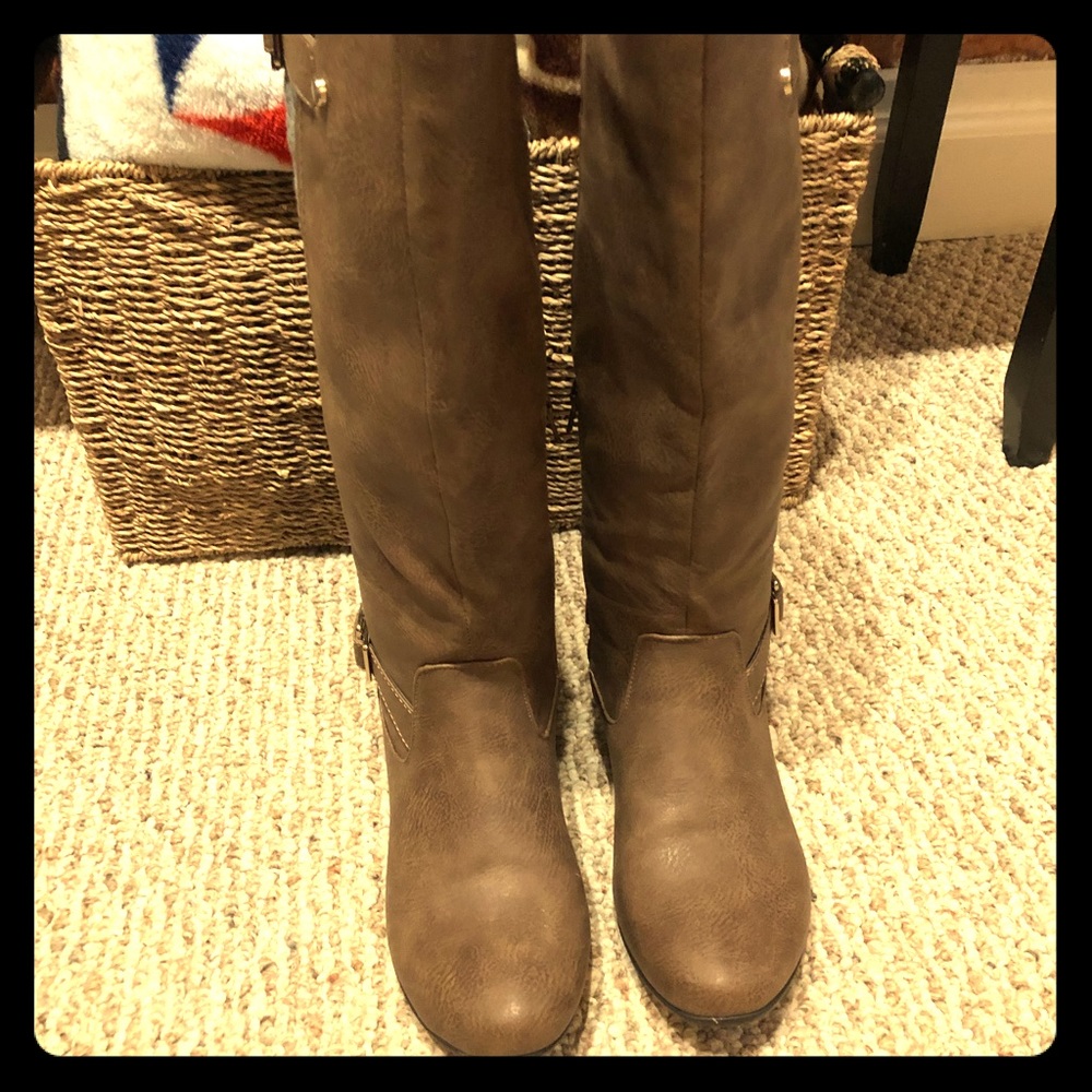 Call it spring taupe tall boots! SALE